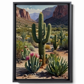 Cactus Forest Abstract Wall Art, Minimalist Art Decor, Boho Wall Art Decor, Desert Botanical Wall Art Print, Desert Print Wall Art, Desert Plants, Watercolor, Print