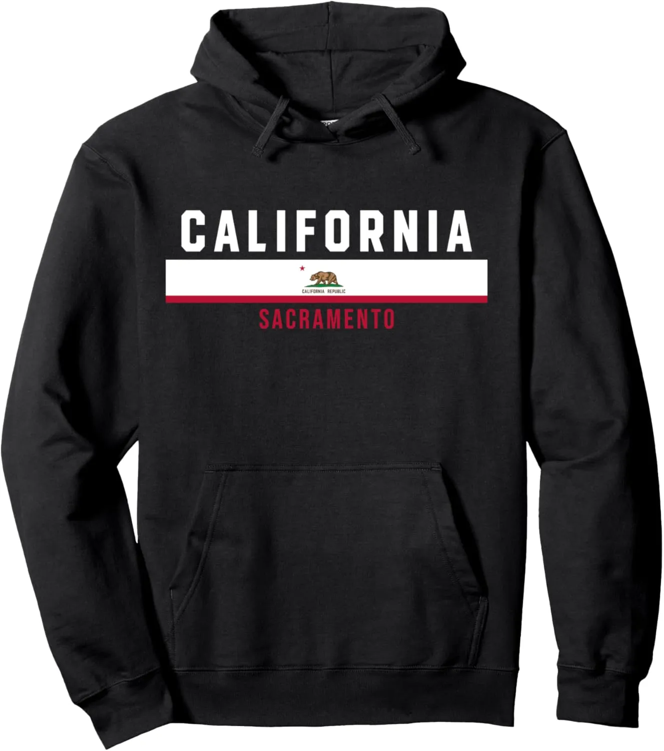 Californian Flag with text CALIFORNIA - SACRAMENTO in capita Pullover Hoodie