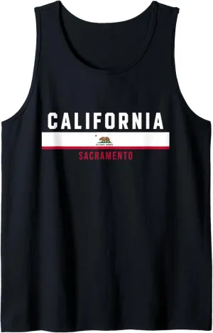 Californian Flag with text CALIFORNIA - SACRAMENTO in capita Tank Top