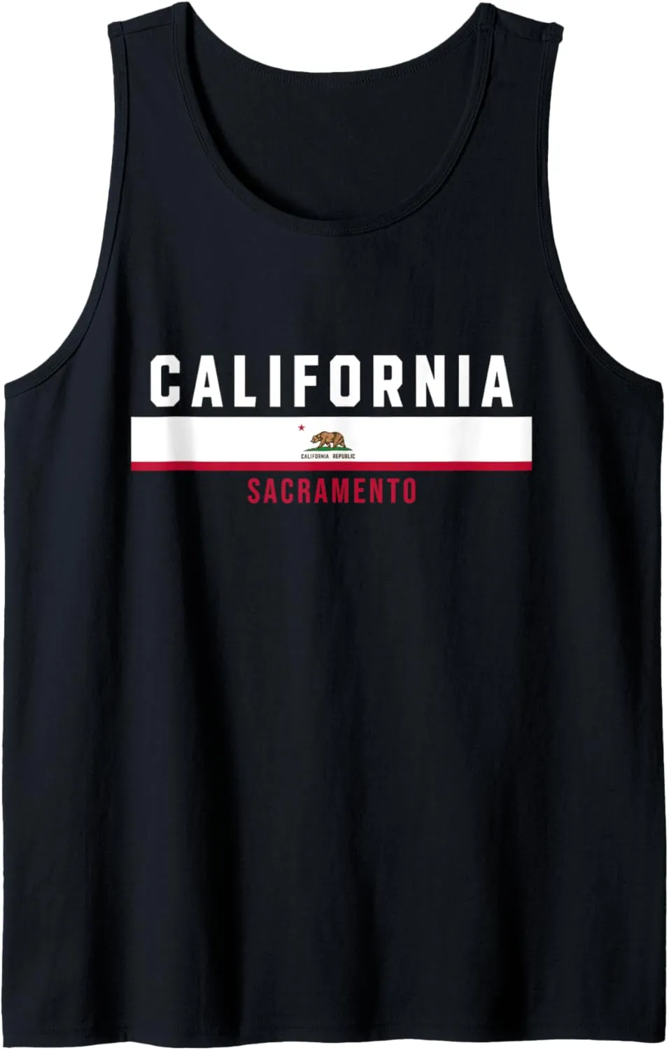 Californian Flag with text CALIFORNIA - SACRAMENTO in capita Tank Top