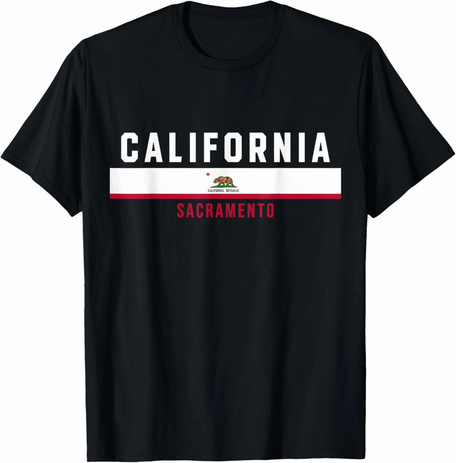 Californian Flag with text CALIFORNIA - SACRAMENTO in capita T-Shirt