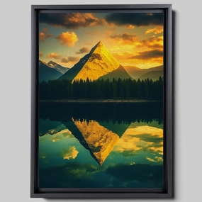 Canvas Beautiful Lake Mountain Range Sunrise Sunset Landscape, Wall Art for Living Room, Autumn Forest National Park Scenery, Nature Scenic Picture Print Artwork Print Decor, Gift, Decor