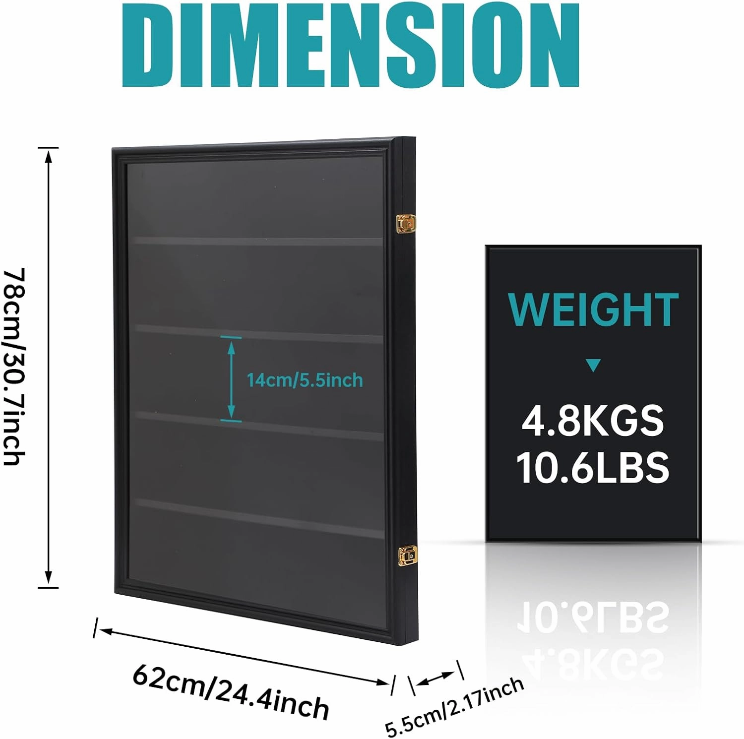 Card Display Case, 36 Graded Sports Card Display for Basketball Football Hockey Trading Cards with UV Protection Acrylic, Lockable Wall Display Frame (Vertical 1-Pack)