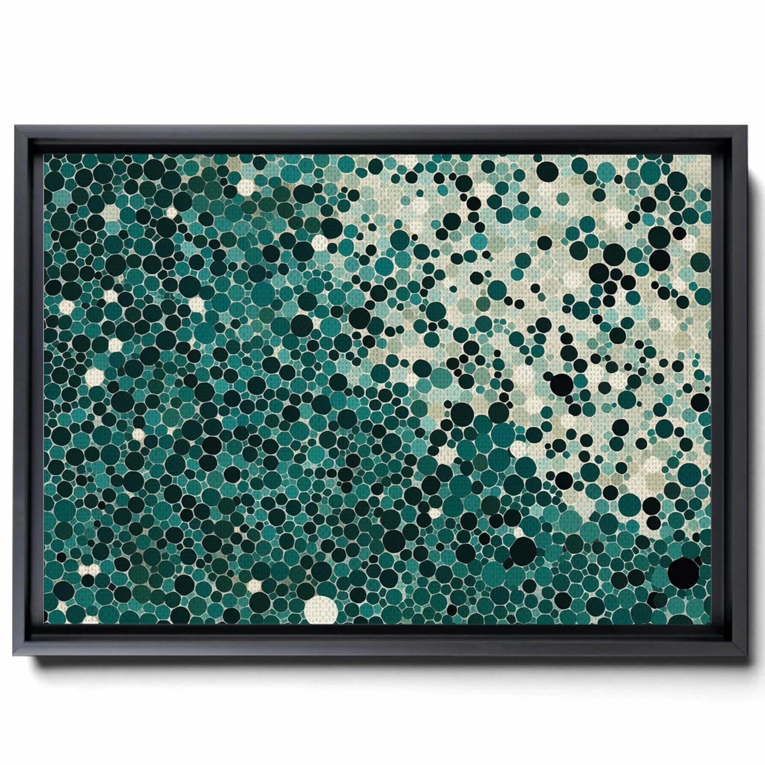 Carpet-Print Fabric With Kaleidoscopic Dots, In The Style Of Dark Emerald And Light Beige, Abstract-Creative, Rough Cluster, Decor Canvas