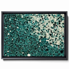 Carpet-Print Fabric With Kaleidoscopic Dots, In The Style Of Dark Emerald And Light Beige, Abstract-Creative, Rough Cluster, Decor Canvas