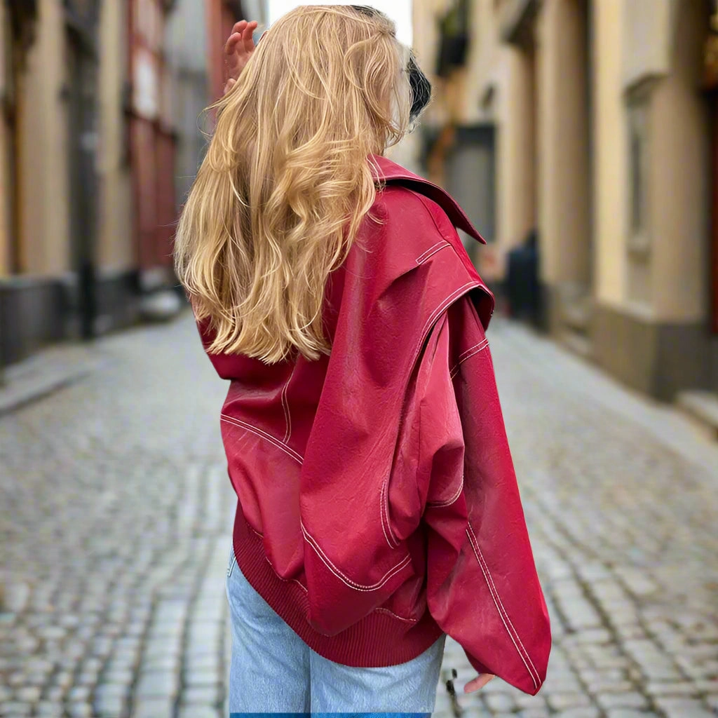 Casual Bold Red Coat