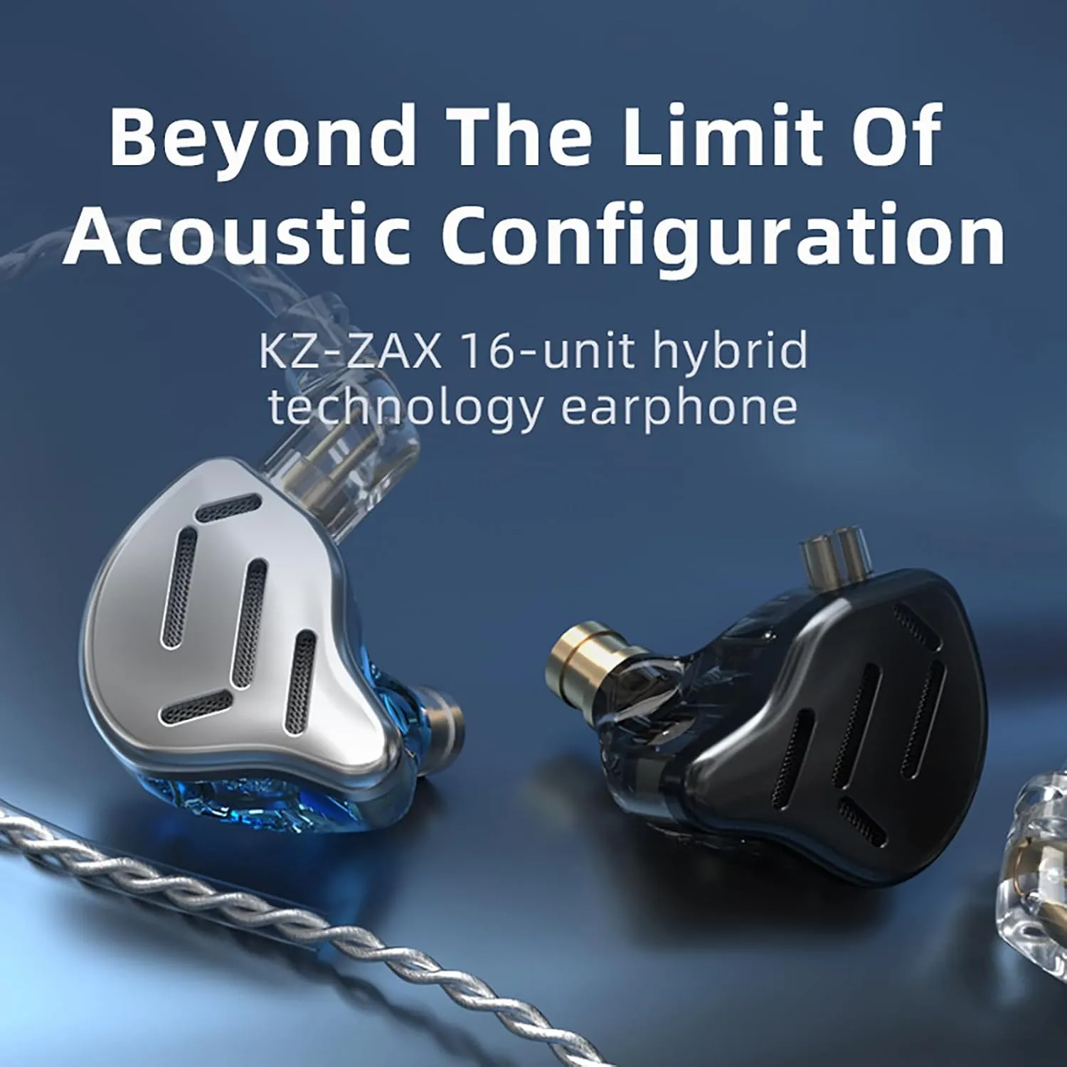 CCA KZ Zax in Ear Monitor Headphones 16 Units 7BA 1DD Hybrid Drivers HiFi IEM Earphones High Clarity Metal Gaming Earbuds with 2 Pin Detachable Cable