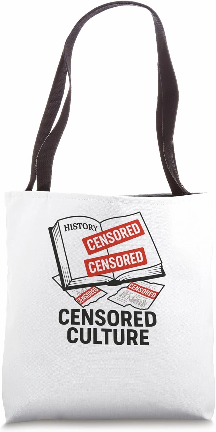 Censored Culture Distressed History Book Protest Design Tote Bag