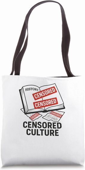 Censored Culture Distressed History Book Protest Design Tote Bag