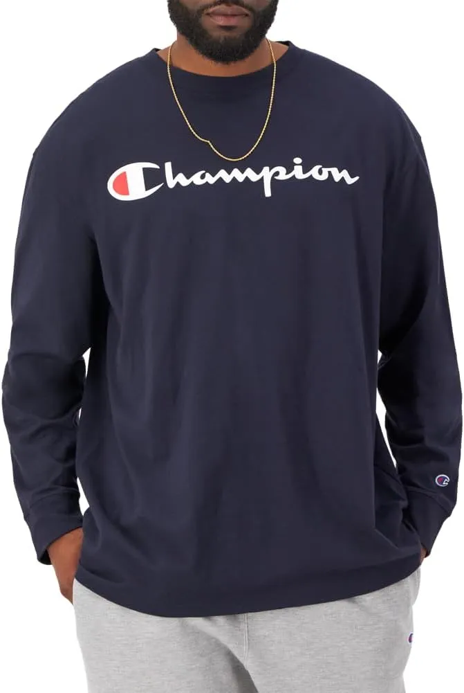 Champion Men's Long Sleeve T-shirt, Classic T-shirt for Men (Reg. Or Big & Tall)