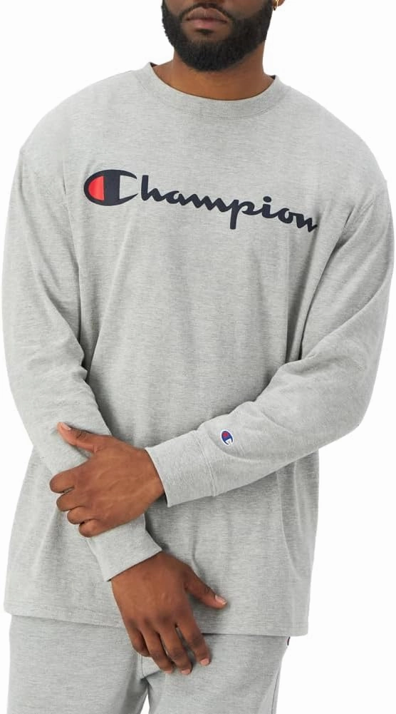 Champion, Classic Long Sleeve, Comfortable, Soft T-Shirt for Men (Reg. Or Big & Tall)