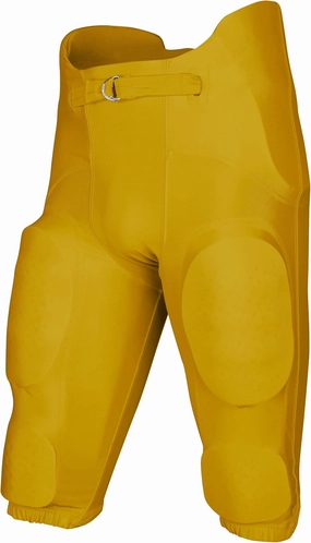 Champro Boys' Bootleg 2 Integrated Youth Football Pants with Built-in Pads, Gold, Large