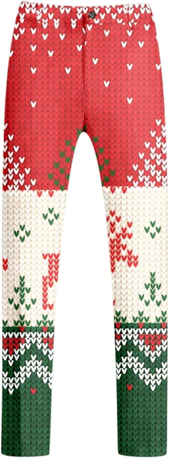 Christmas Suit for Men 2 Piece trajes navideños para Hombre Funny Snowflake Print Holiday Party Suits Festive Outfits