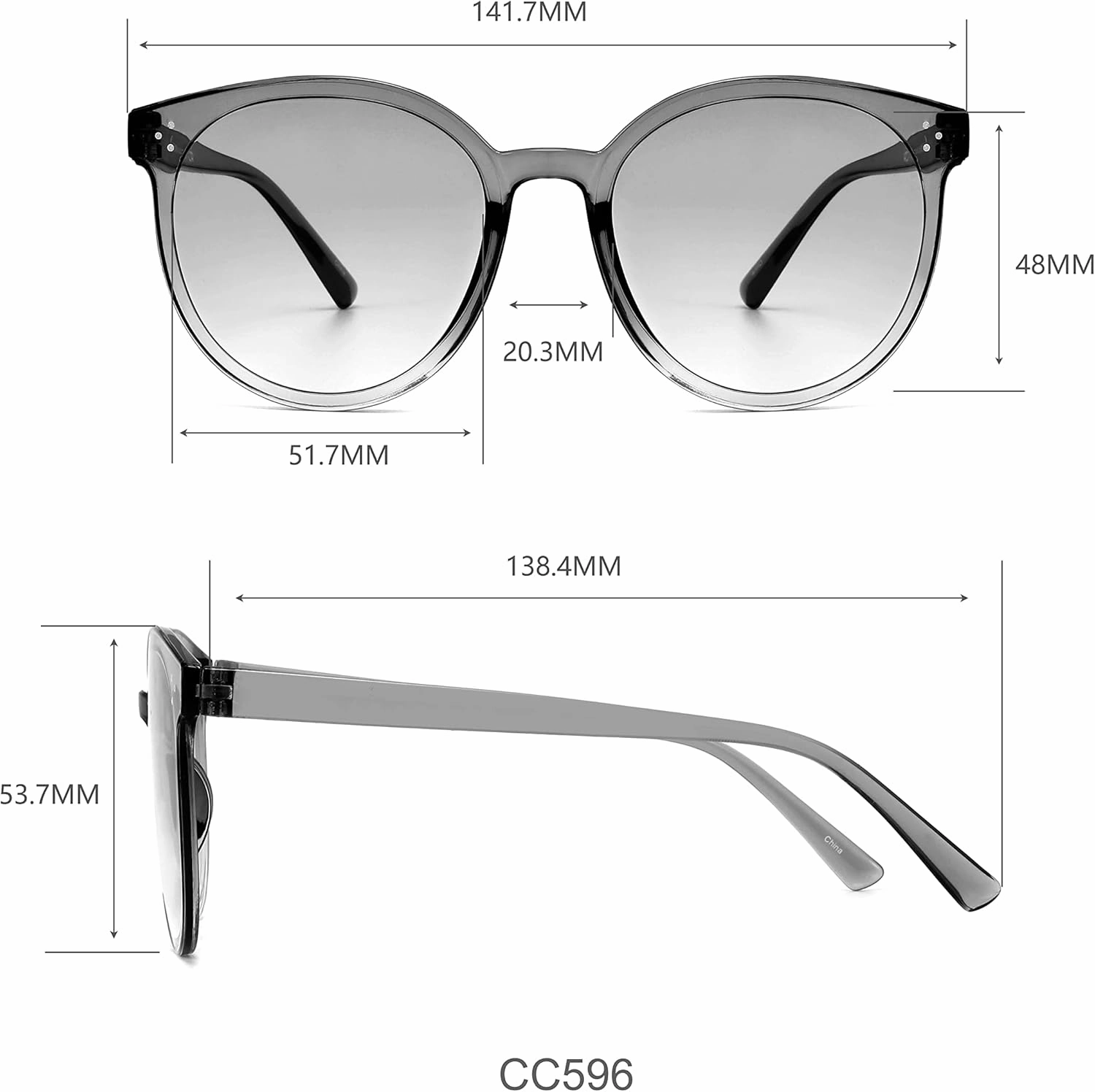 Circus NY by Sam Edelman Women's Cc596 Fun Round Sunglasses with Uv400 Protection-Trendy Gifts for Her, 51.7 Mm