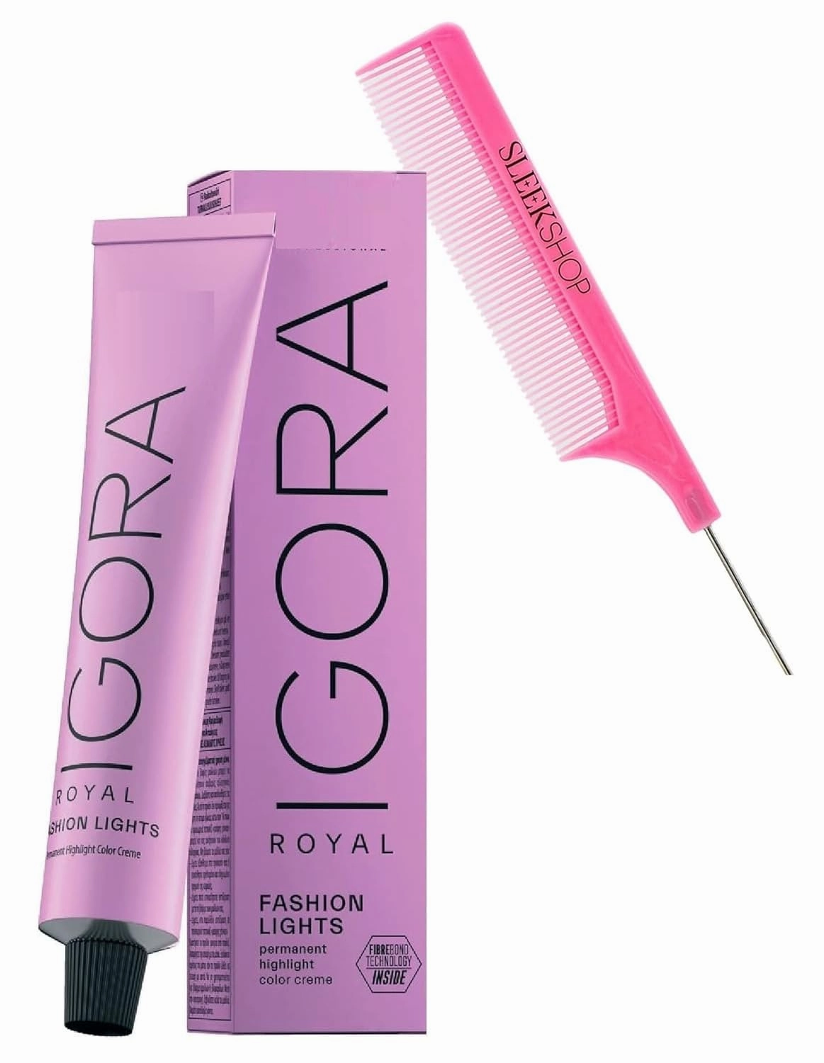 Comb   IGORA ROYAL FASHION LIGHTS L-77 Copper Permanent Highlight Cream Hair Color Dye by Schwarzkapf (with SLEEKSHOP PINK n Comb), 2025-2026 Version