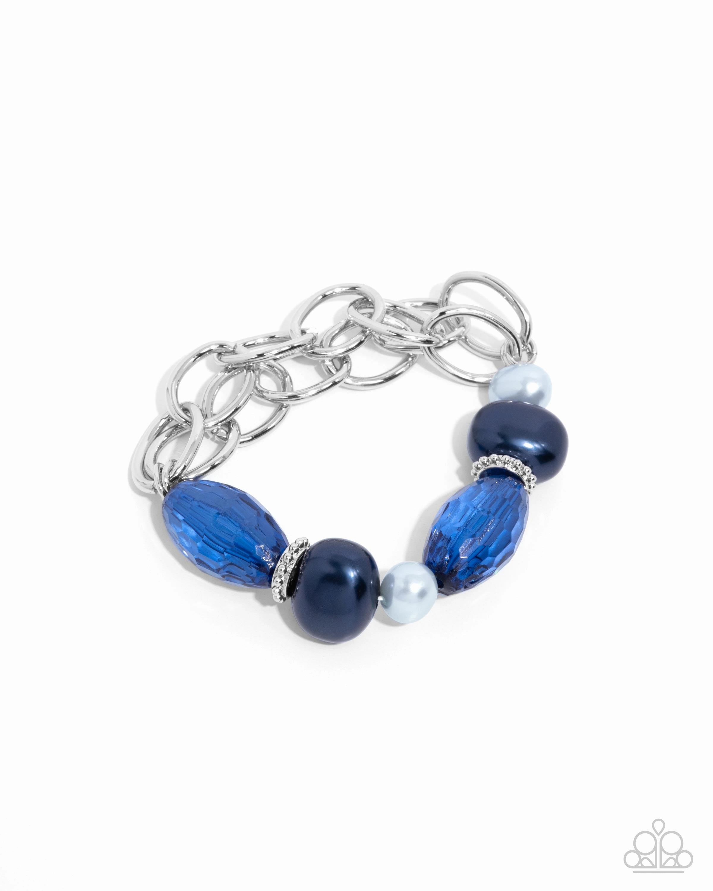 Complete Look - Pearly Patron Necklace & Pearly Passenger Bracelet - Blue Set