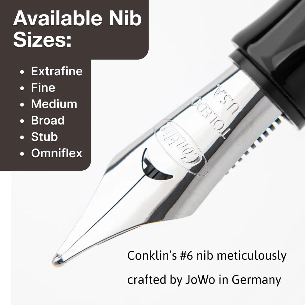 Conklin Duragraph Fountain Pen Red Nights - Fine Nib, Luxury Writing Instrument with Bold Red Finish