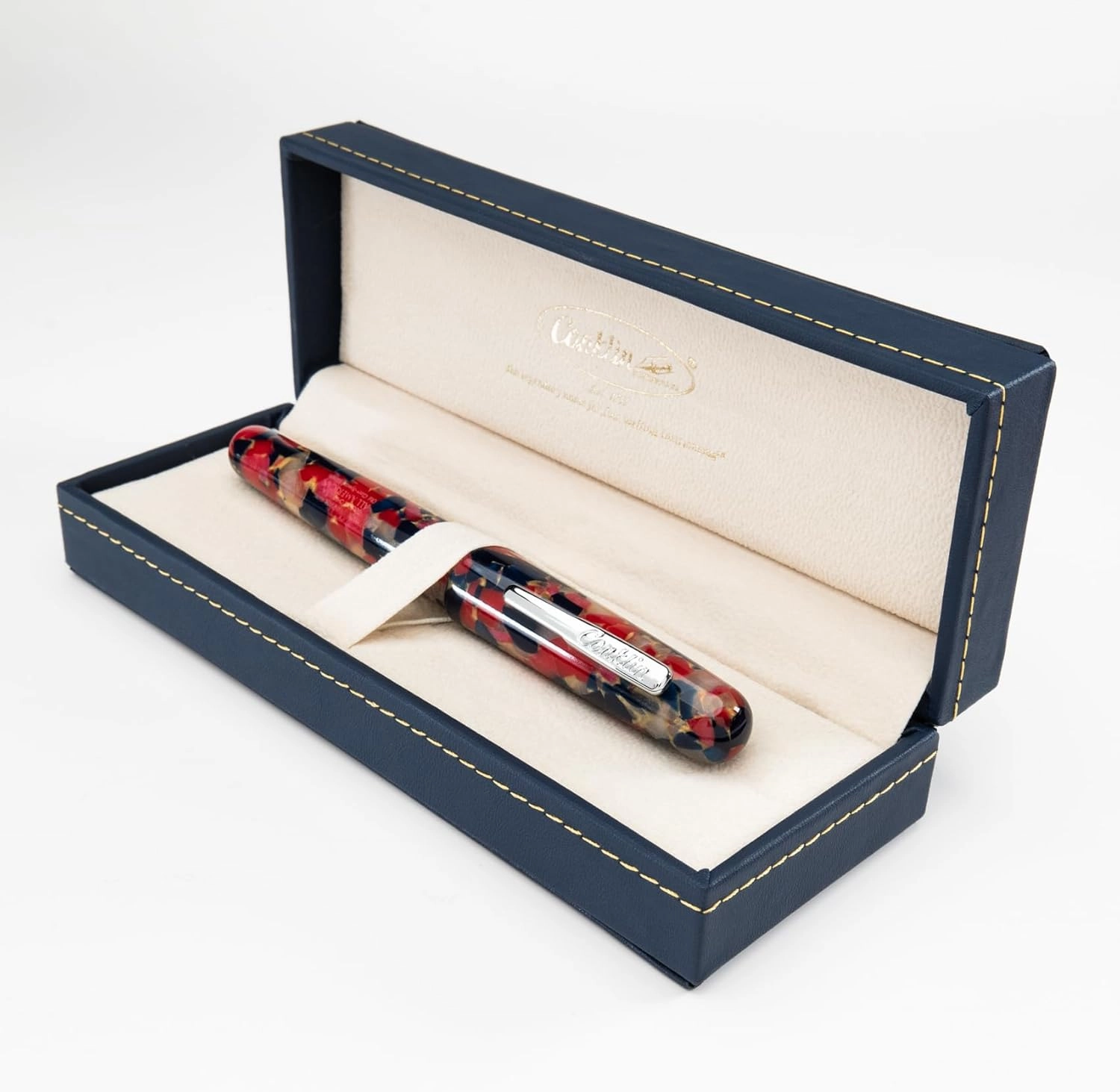 Conklin All American Fountain Pen in Old Glory – Medium Nib, Patriotic Red, White & Blue Design – Ideal Gift for Professionals & Pen Collectors