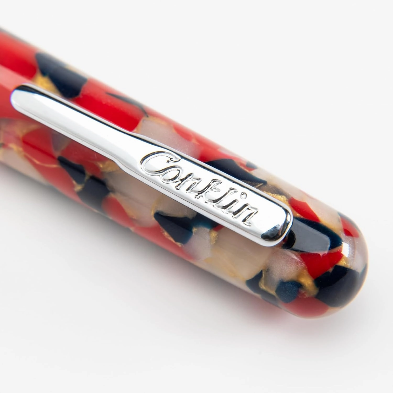 Conklin All American Fountain Pen in Old Glory – Medium Nib, Patriotic Red, White & Blue Design – Ideal Gift for Professionals & Pen Collectors
