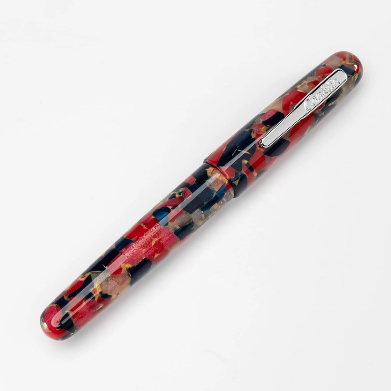 Conklin All American Fountain Pen in Old Glory – Medium Nib, Patriotic Red, White & Blue Design – Ideal Gift for Professionals & Pen Collectors