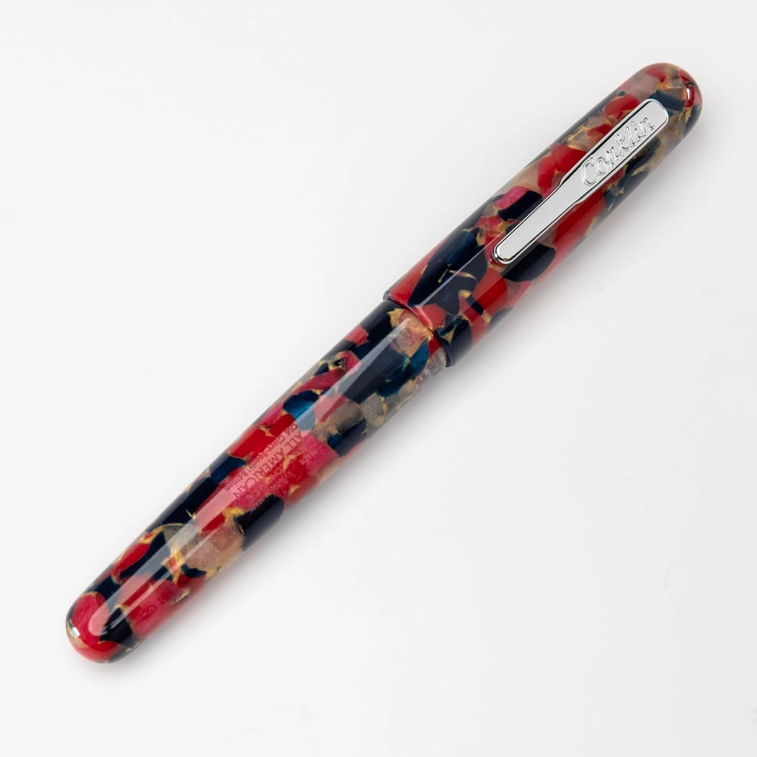 Conklin All American Fountain Pen in Old Glory – Medium Nib, Patriotic Red, White & Blue Design – Ideal Gift for Professionals & Pen Collectors