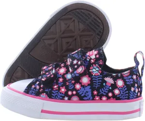 Converse Chuck Taylor All Star 2V Infant/Toddler Shoes Size 7, Color: Black/Bold Pink