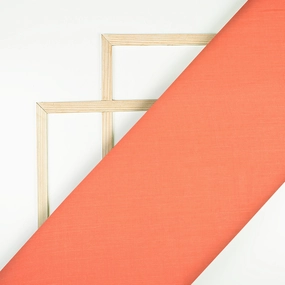 Coral Peach Plain Modal Satin Fabric