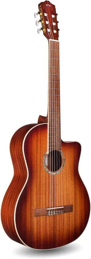 Cordoba C4-CE Edge Burst Cutaway Classical Acoustic-Electric Nylon String Guitar, Iberia Series