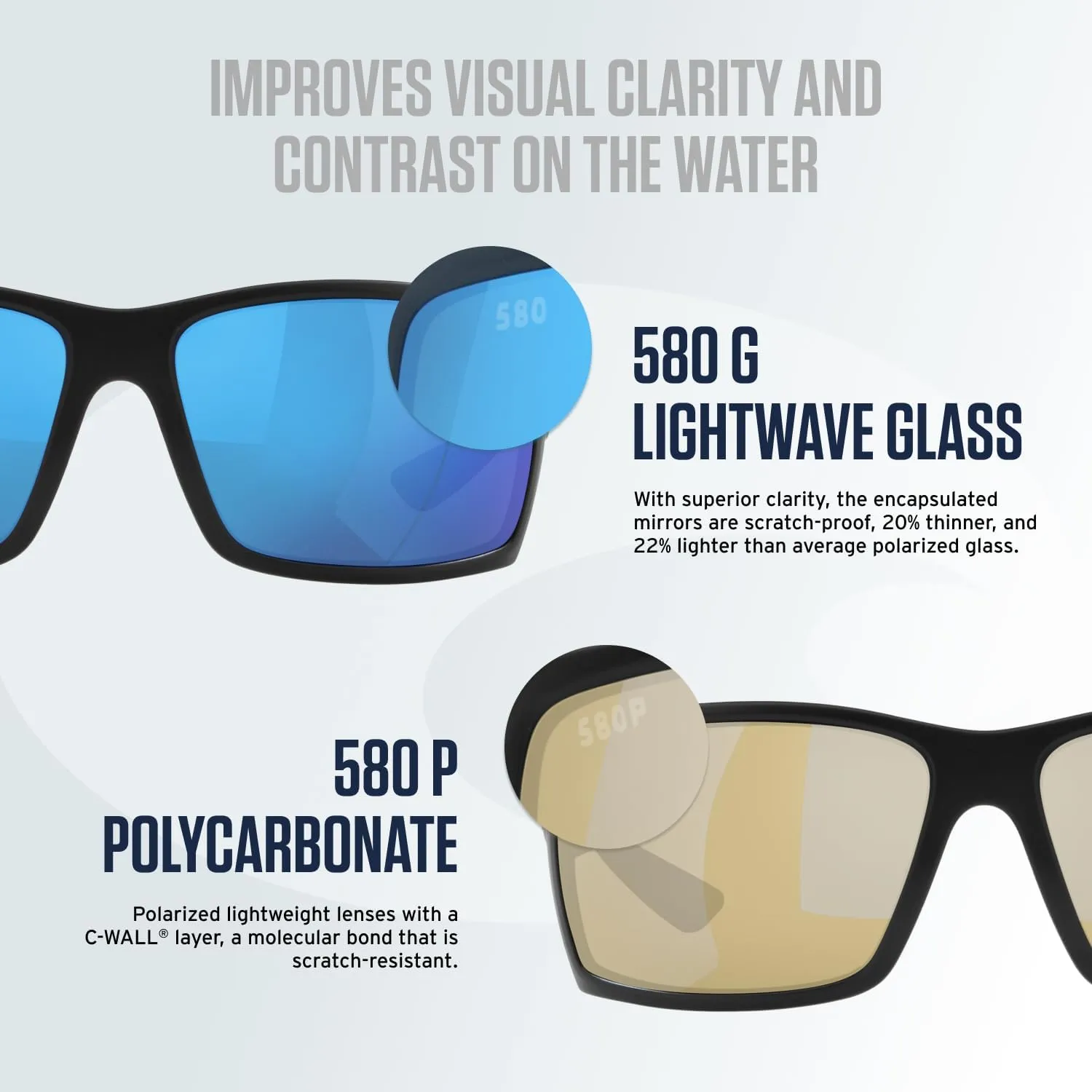 Costa Del Mar Men's Diego Rectangular Sunglasses