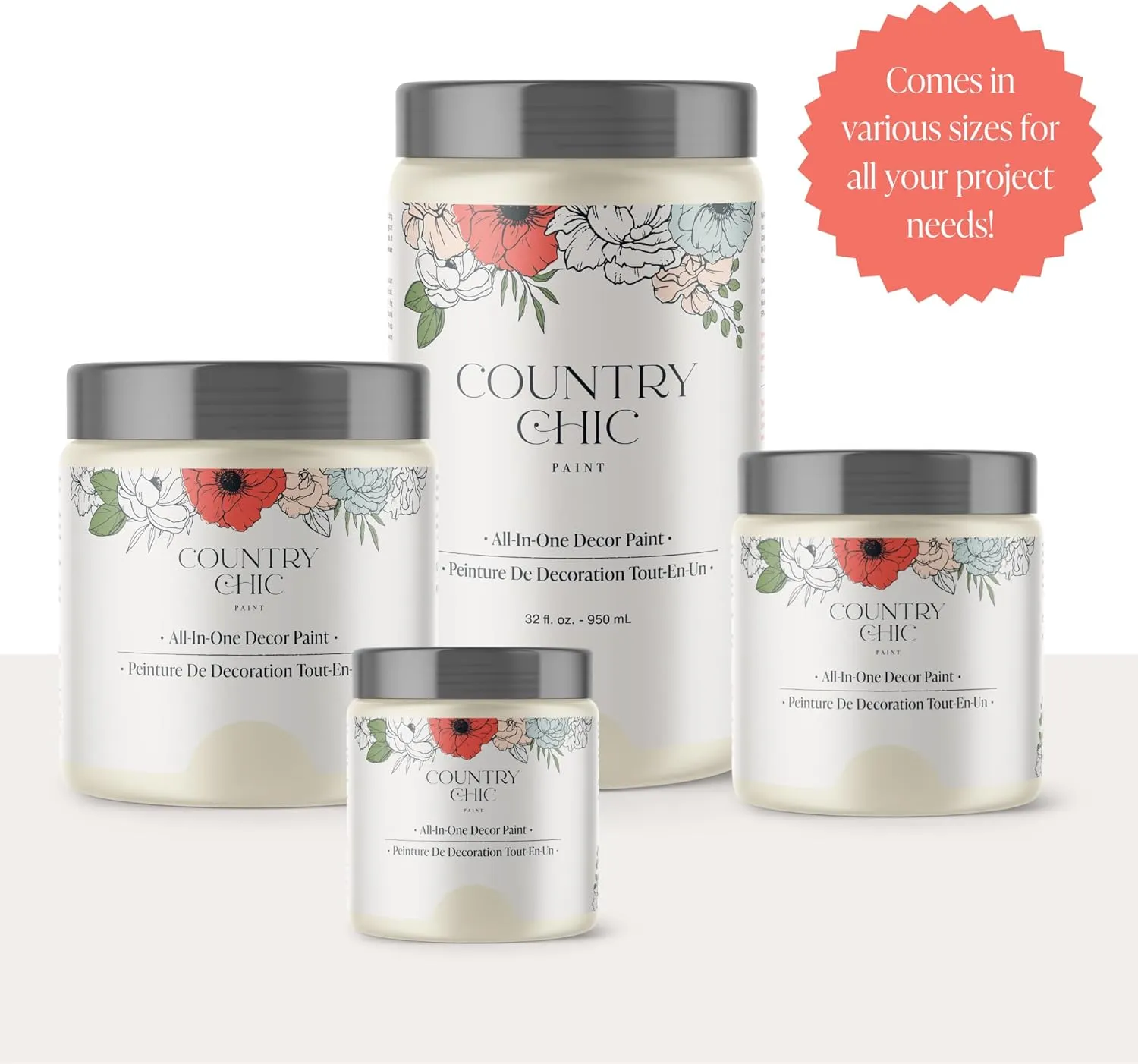 Country Chic All-in-One Chalk Paint for Furniture, Cabinets, Home Decor, Eco-Friendly, Matte Finish, Built-In Primer & Top Coat for Wood, Metal - Sage Advice (sage Green) - 8 oz (237 ml)