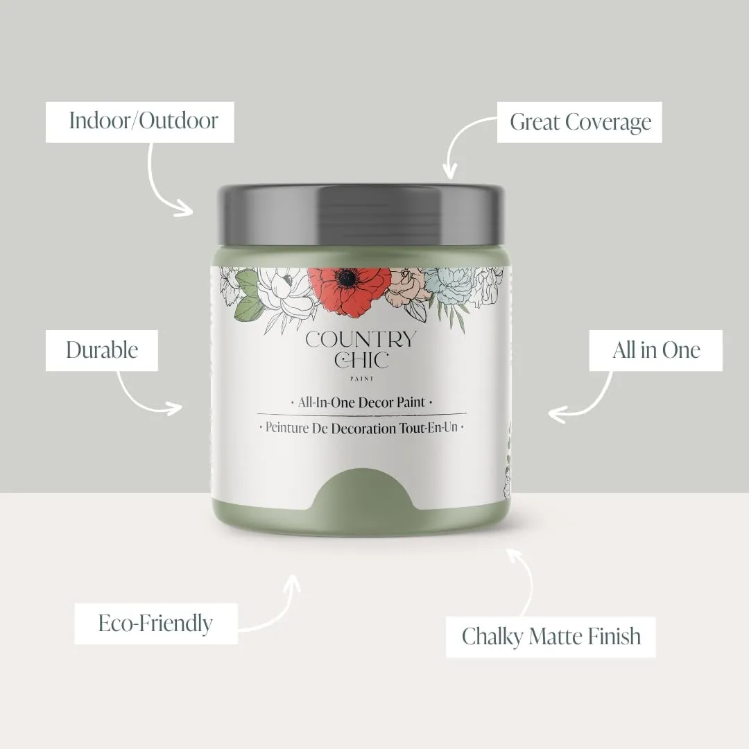 Country Chic All-in-One Chalk Paint for Furniture, Cabinets, Home Decor, Eco-Friendly, Matte Finish, Built-In Primer & Top Coat for Wood, Metal - Sage Advice (sage Green) - 8 oz (237 ml)