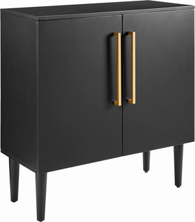 Crosley Furniture Everett Accent Storage Cabinet, Record Player Stand, Vinyl Records Holder, Matte Black