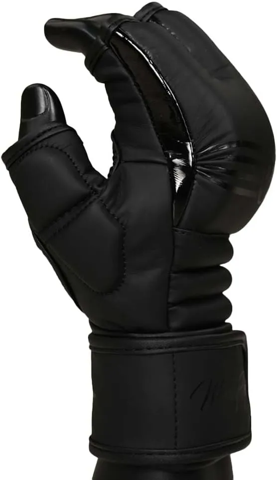Crown MMA Gloves for Men & Women Martial Arts Punching Bag Gloves, UFC Grappling Fighting & Kickboxing Gloves Pre-Curved Half Finger Boxing Sparring Glove