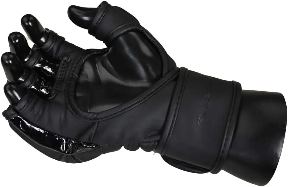 Crown MMA Gloves for Men & Women Martial Arts Punching Bag Gloves, UFC Grappling Fighting & Kickboxing Gloves Pre-Curved Half Finger Boxing Sparring Glove