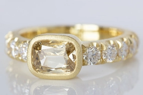 Cushion Cut Champagne Diamond Solitaire