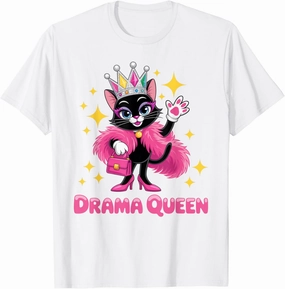 Cute Black Cat Princess Drama Queen Funny Sarcastic Attitude T-Shirt