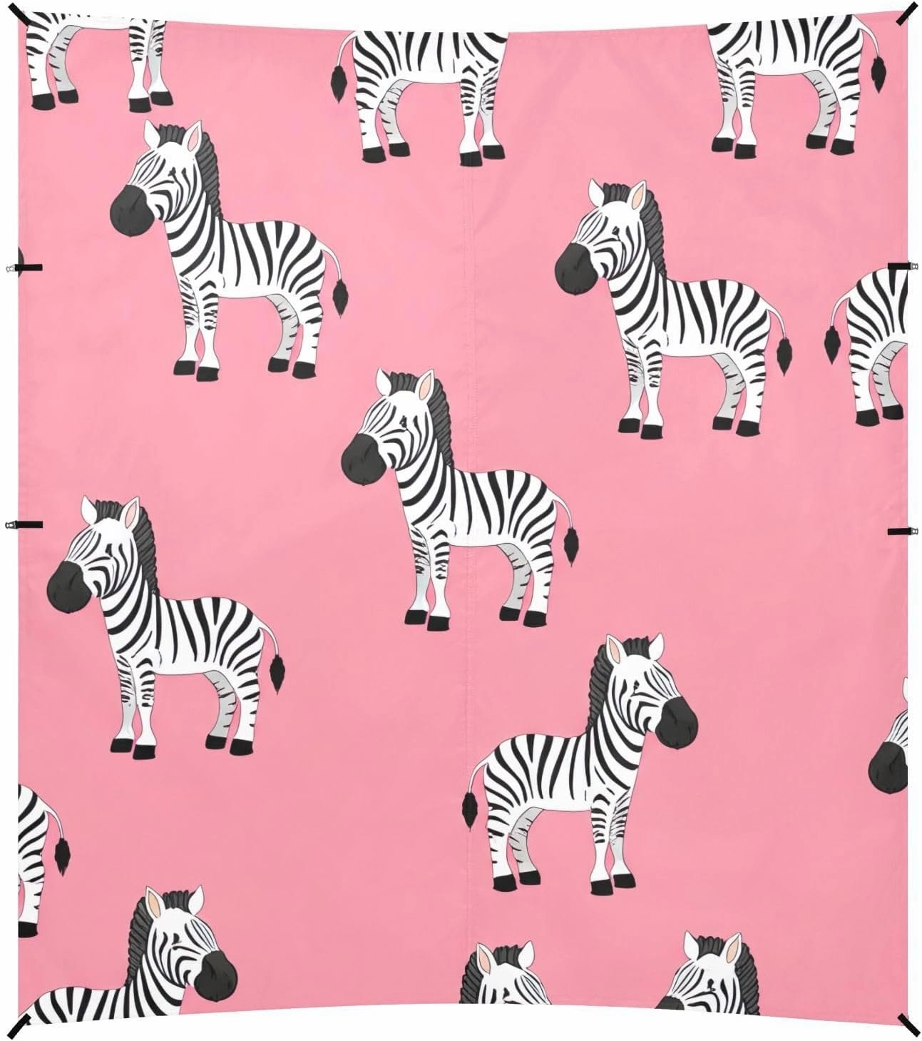 Cute Zebras Print Pink Beach Canopy Tent Sun Shade Outdoor Patio Aesthetic Sand Camping Sun Shelter Windproof with Anchor Poles Easy up 9.2 × 10.5 FT