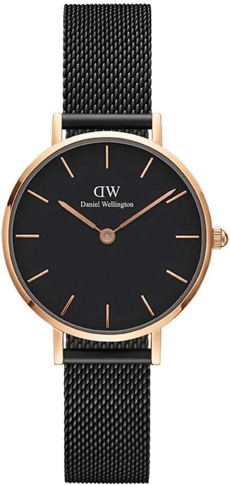 Daniel Wellington Petite Ashfield Watch, Matte Black Mesh Bracelet