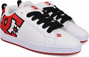 DC Men's Court Graffik Skate Shoe, White/RED, 13