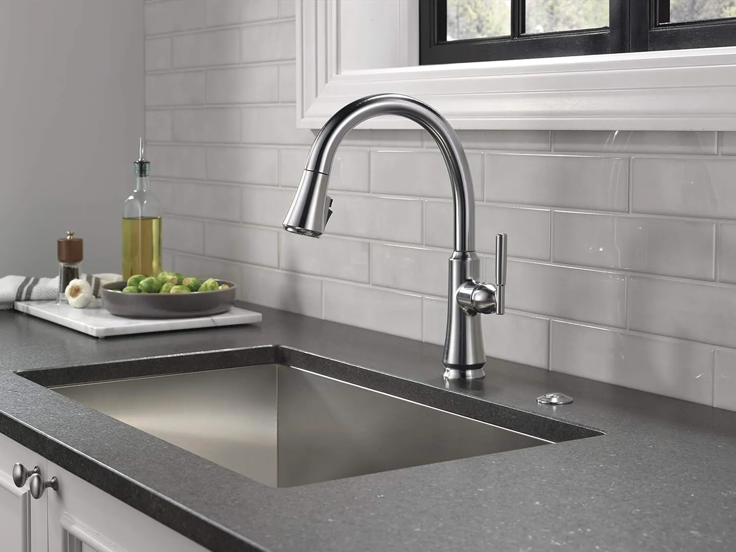 Delta 72050 Garbage Disposal Air Switch with Dual Outlet Power Module - Arctic Stainless
