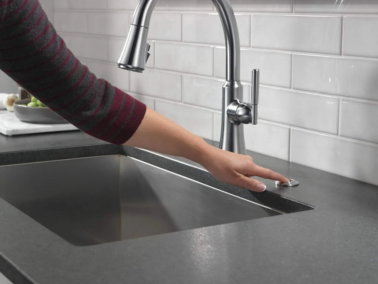 Delta 72050 Garbage Disposal Air Switch with Dual Outlet Power Module - Arctic Stainless