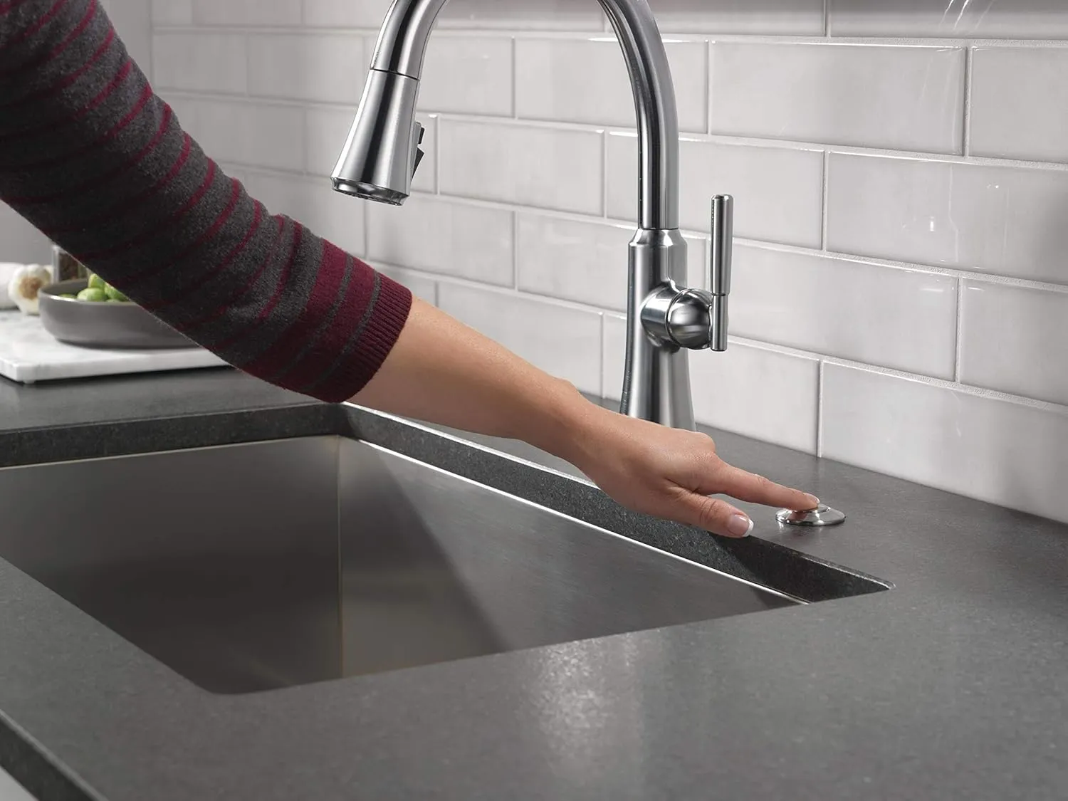 Delta 72050 Garbage Disposal Air Switch with Dual Outlet Power Module - Arctic Stainless