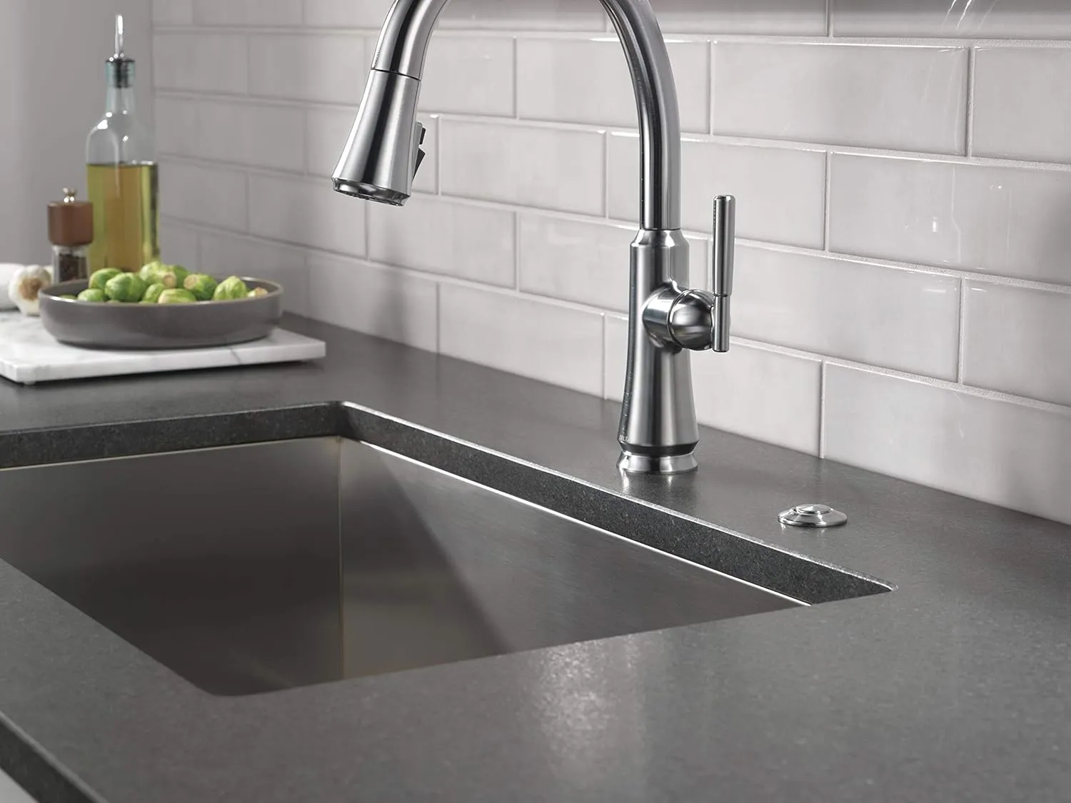 Delta 72050 Garbage Disposal Air Switch with Dual Outlet Power Module - Arctic Stainless