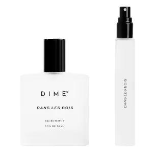 Dime Beauty Dans Les Bois Perfume Set ($87 Value) - Includes 50 ml   Travel Size 10 ml, Feminine and Bold Scent, Hypoallergenic, Clean Perfume, Eau de Toilette For Women