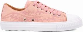 Dingo Womens Campus Embroidered Lace Up Sneakers Shoes Casual - Pink