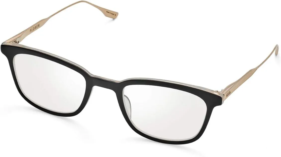 Dita FLOREN DTX114-52-01 Matte Black - Crystal Clear - White Gold Eyeglass Frame 52mm