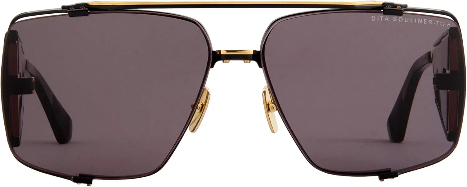 Dita SOULINER-TWO DTS136-64-03 Sunglasses Matte Black - Yellow Gold - Black w/Dark Grey 64mm