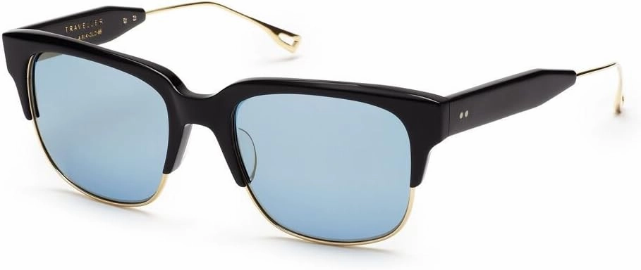 Dita TRAVELLER 19014 A-BLK-GLD Matte Black18K Gold w/ Dark Blue-Gold Sunglasses