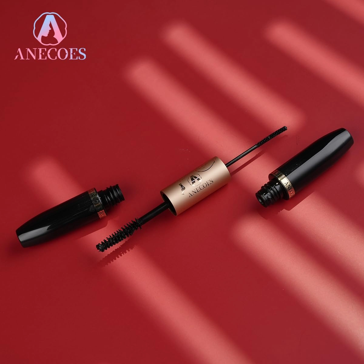 Double Ended Mascara Volumizing and lengthening Formula Mascara Black Waterproof for All-Day Wear Fiber Mascara Eyelashes Makeup Tool 2 in 1