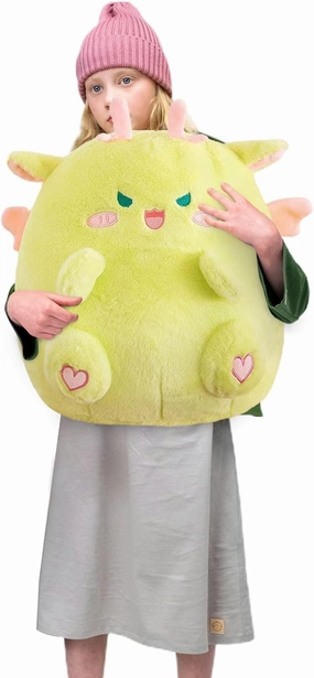 Dragon Stuffed Animal Plush Toy - Chubby & Adorable Plushie Bolster Doll for Kids - Accompanied Sleeping Ragdoll for Children (Green,Large-23 inch)